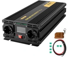 2500W grynos sinusinės bangos galios keitiklis, 12V į 230V, su LCD ekranu