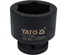 50 mm smūginis lizdas 1" pavara, šešiakampis, trumpas lizdas
