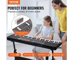 61 klavišo skaitmeninis pianinas pradedantiesiems, nešiojama elektrinė klaviatūra su integruotais garsiakalbiais, skaitmeninis pianinas, klaviatūra pradedantiesiems