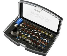 Atsuktuvų antgalių rinkinys, 59 vnt., skirtas automobiliams, su plokščiais, Phillips, Pozidriv, Torx antgaliais
