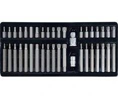 Atsuktuvų antgalių rinkinys, šešiabriauniai, torx, spline, 40 dalių, mechaniniai įrankiai