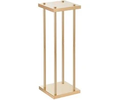 Aukso metalinis kolonų formos vestuvių gėlių stovas, 4 dalių, 80 cm