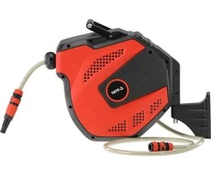 Automatinė vandens žarnos ritė 15 m, su UV atsparumu, sodo žarnos ritė, PVC vandens žarna, prie sienos montuojama žarnos ritė