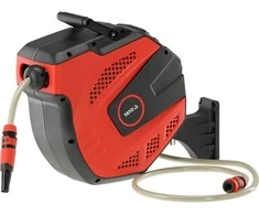 Automatinė vandens žarnos ritė 15 m, su UV atsparumu, sodo žarnos ritė, PVC vandens žarna, prie sienos montuojama žarnos ritė
