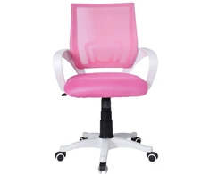 Biuro kėdė, reguliuojamas aukštis, TILT funkcija, balta/rožinė, ergonomiška, sukiojama, ofiso kėdė, darbo kėdė, kompiuterio kėdė
