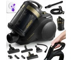 Cikloninis dulkių siurblys be maišelio 900W su HEPA filtravimu ir aromaterapija, nuotolinio valdymo pultas, 7 priedai, 10.5 m spindulys, cikloninis siurblys, HEPA dulkių siurblys, aromaterapinis siurblys