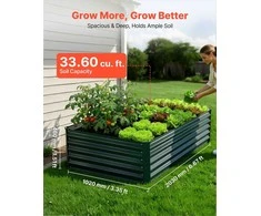Cinkuota pakeliama lysvė daržovėms ir gėlėms, patvari aliuminio-cinko daiktadėžė augalams, tamsiai žalia lauko sodo dėžė, paaukštintas konteineris sodinimui