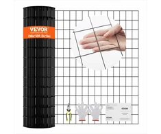 Cinkuotas vielos tinklo rulonas vištidėms, juoda vinilo danga, 910 x 15240 mm, sodo tvora gyvūnų apsaugai, metalinis tinklas