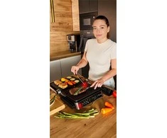 Craftgrill Elektrinis kontaktinis grilis 5-in-1 su mėsos zondu universaliam gaminimui, 2200W galia, keičiamos plokštės, reguliuojamos pozicijos, daugiafunkcis vidaus grilis, kepsninė su zondu