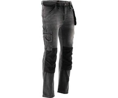 Darbinės kelnės montuotojams Stretch Jeans, plieno pilkos spalvos, XL dydis, darbinės kelnės, džinsinės darbinės kelnės