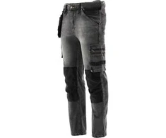 Darbinės kelnės montuotojams Stretch Jeans, plieno pilkos spalvos, XL dydis, darbinės kelnės, džinsinės darbinės kelnės