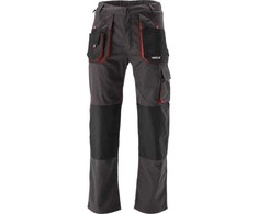 Darbo kelnės su devyniomis kišenėmis, bazalto, dydis L/XL, juodos ir raudonos, vyrams