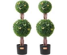 Dirbtinis buksmedžio medis 91.4 cm, 2 vnt., UV spinduliams atsparus lauko dekoras