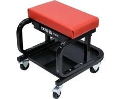 Dirbtuvių sėdynė su stalčiumi, plieninė konstrukcija, 150 kg talpos, mechaniko sėdynė, riedantis taburetė, garažo sėdynė