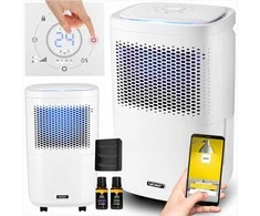 Dryo Automatinis oro sausintuvas 12L 24h namams ir skalbinių džiovinimui, tylus „trys viename“ sausintuvas su oro gryninimu ir aromaterapija, 12L drėgmės surinkėjas, 40m2 oro džiovintuvas, išmanus Wi-Fi drėgmės sugėriklis
