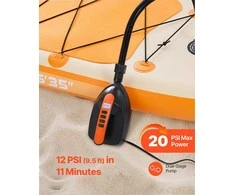 Elektrinė irklenčių pompa, aukšto slėgio pripūtimo įrenginys pripučiamam vandens sportui, 70 l/min automatinis išsijungimas, 12 V automobilinis įkroviklis, SUP oro pompa, nešiojama pripučiama pompa, lauko pompa