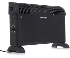 Elektrinis konvekcinis šildytuvas, su termostatu, turbo ventiliatoriumi, 2000W, juodas, nešiojamas patalpų šildytuvas, efektyvus kambario šildymas
