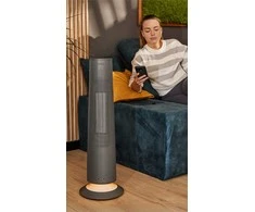 Elektrinis šildytuvas ventiliatorius su Wi-Fi valdymu namų šildymui, energiją taupantis tylus veikimas, naktinės lempos funkcija, išmanusis šildytuvas, Wi-Fi termoventiliatorius