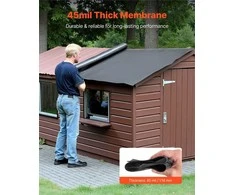 EPDM gumos stogo dangos ritinys, hidroizoliacija kemperių stogams ir tvenkiniams, lankstus patvarus paklotas, 1.14 mm EPDM stogo ritinys, vandeniui atspari stogo membrana gyvenamosioms ir mobiliosioms reikmėms
