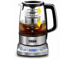 Flavoro Pro Stiklinis elektrinis virdulys su temperatūros reguliavimu arbatos ruošimui, 2200W 1.7L automatinis arbatos virimo aparatas, stiklinis virdulys su temperatūros nustatymu, automatinis arbatos virdulys, elektrinis stiklo virdulys, virtuvinis virdulys arbatai