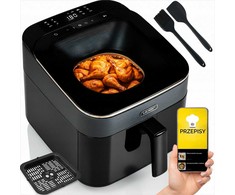 Fryvision Karšto oro gruzdintuvė 6.5L sveikam gaminimui, didelė galia 1700W, didelis stebėjimo langas, 12 programų, gruzdintuvė be aliejaus, daugiafunkcinė krosnelė, virtuvės kombainas