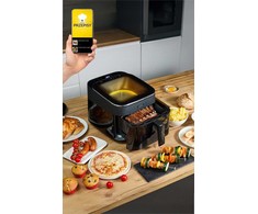 Fryvision Karšto oro gruzdintuvė 6.5L sveikam gaminimui, didelė galia 1700W, didelis stebėjimo langas, 12 programų, gruzdintuvė be aliejaus, daugiafunkcinė krosnelė, virtuvės kombainas