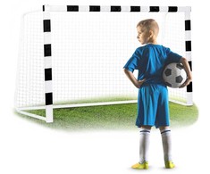 Futbolo vartai 180x120x60 cm, su patvariu tinklu, lengvai surenkami futbolo vartai, lauko futbolo vartai