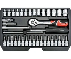 Galvučių raktų rinkinys 1/4", 38 vnt., skirtas automobilių priežiūrai, mechaninėms paslaugoms ir buitiniam naudojimui