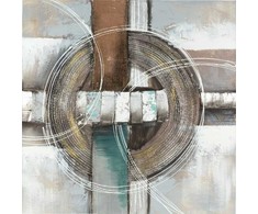 Geometrinė abstrakcija rankomis tapyta drobė, smėlio spalvos tonai, modernus dekoras, 80x80 cm, unikalus meno kūrinys, sienų dekoracija