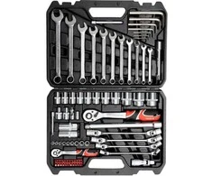Įrankių rinkinys 77 dalys mechaniniams remonto darbams, surinkimui, buičiai