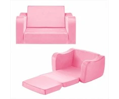 Išlankstoma vaikiška sofa žaidimams ir poilsiui, itin plati sėdynė, minkšti porankiai, transformuojama sofa mažyliams, išlankstoma vaikiška kušetė