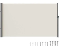 Ištraukiamas šoninis tentas, smėlio spalvos, 1,6 m x 3 m