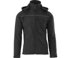 Juoda Softshell striukė su gobtuvu, 2XL dydis, vandeniui atspari striukė, orui laidi striukė, darbo striukė