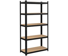 Juodas sandėliavimo stelažas 180x90x30 cm, 875 kg, lentynos, garažui, sandėliukui, dirbtuvėms