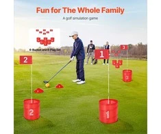 Kiemo golfo žaidimas, nešiojamas lauko golfo rinkinys, 6 duobučių šeimos pramogos, lauko golfo žaidimas, nešiojamas golfo rinkinys, kiemo mini golfas