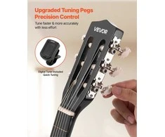 Klasikinės gitaros pradedančiųjų rinkinys, 780 mm liepos medienos instrumentas su nailoninėmis stygomis, derintuvu ir priedais, pradedančiųjų gitaros komplektas, gitara vaikams ir mokiniams