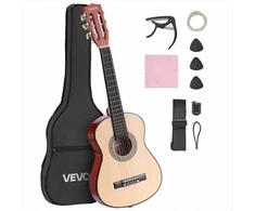 Klasikinės gitaros pradedančiųjų rinkinys, 780 mm liepos medienos instrumentas su nailoninėmis stygomis, pilnas priedų komplektas, natūralios spalvos