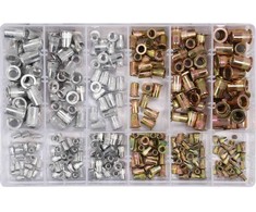 Kniedžių veržlių rinkinys, plieno ir aliumininis, M3-M10, 300 vienetų
