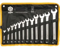 Kombinuotų veržliarakčių rinkinys 6-22 mm, 12 vnt., satininė apdaila, CrV plienas