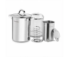 Konighoffer Kumpio virimo aparato rinkinys su puodu ir termometru naminiams mėsos gaminiams, nerūdijančio plieno virtuvės komplektas, 4 l puodas ir 1.5 l kumpio virimo indas, mėsos gaminimo įranga
