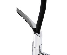 Lankstus virtuvinis maišytuvas su lanksčiu snapeliu, juodos spalvos, pasukamas maišytuvas, virtuvės kriauklės maišytuvas