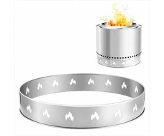 Laužavietės stovas, nerūdijančio plieno nešiojamas laikiklis, stabilus nuo apvirtimo apsaugantis rėmas, lauko židinio laikiklis