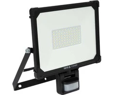 LED prožektorius 50W, su judesio davikliu, 4750lm, IP54, lauko apšvietimas, plono dizaino prožektorius