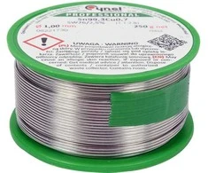 Lydmetalio viela be švino su srautu, 1,0 mm, 250 g, Sn99.3Cu0.7, elektronikos lydmetalis, minkšto litavimo viela
