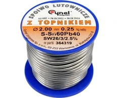 Lydmetalio viela Sn60Pb40, 2.0 mm skersmens, 250 g, elektronikai, švininė lydmetalio viela