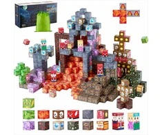 Magnetinės statybinės kaladėlės vaikams, STEM Montessori sensorinis žaislas, 150 dalių tamsios pilies rinkinys, kūrybinės konstrukcijos kubeliai nuo 3 metų