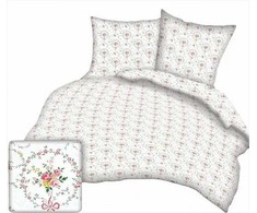 Medvilninės patalynės komplektas 180x200 cm, nesiglamžantis, patvarus, gėlėtas raštas, raudona patalynė, lenkiška patalynė, patalynė su sagomis