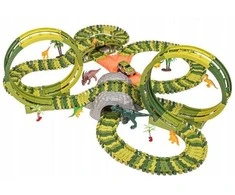 Mega lenktynių trasa 2 x 360 ° Loop Dino World Track 260 el.
