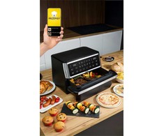 Megacrisp 11 litrų karšto oro gruzdintuvė, didelės galios 2800W, 6-in-1 daugiafunkcis virtuvės prietaisas, didelės talpos gruzdintuvė, orkaitė, grilis, džiovyklė, konvekcinė krosnelė
