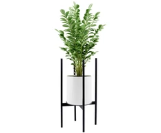 Metalinis augalų stovas gėlių vazonui, juodas, lofto stiliaus, 60 cm aukščio, kambarinis vazonų laikiklis, geležinis stovas augalams, dekoratyvinis padėklas gėlėms